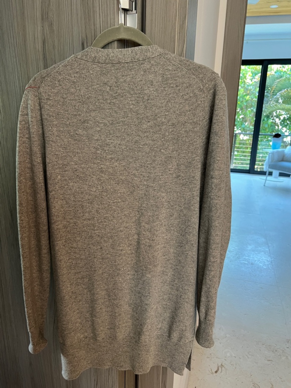 100% cashmere BYPAC heather gray cardigan L - Picture 8 of 8